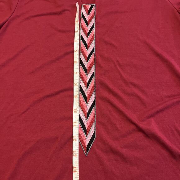 Bob Mackie Wearable Art Embroiderd Tunic Pullover Top Women's Sz M Boho Whimsy - Picture 10 of 11